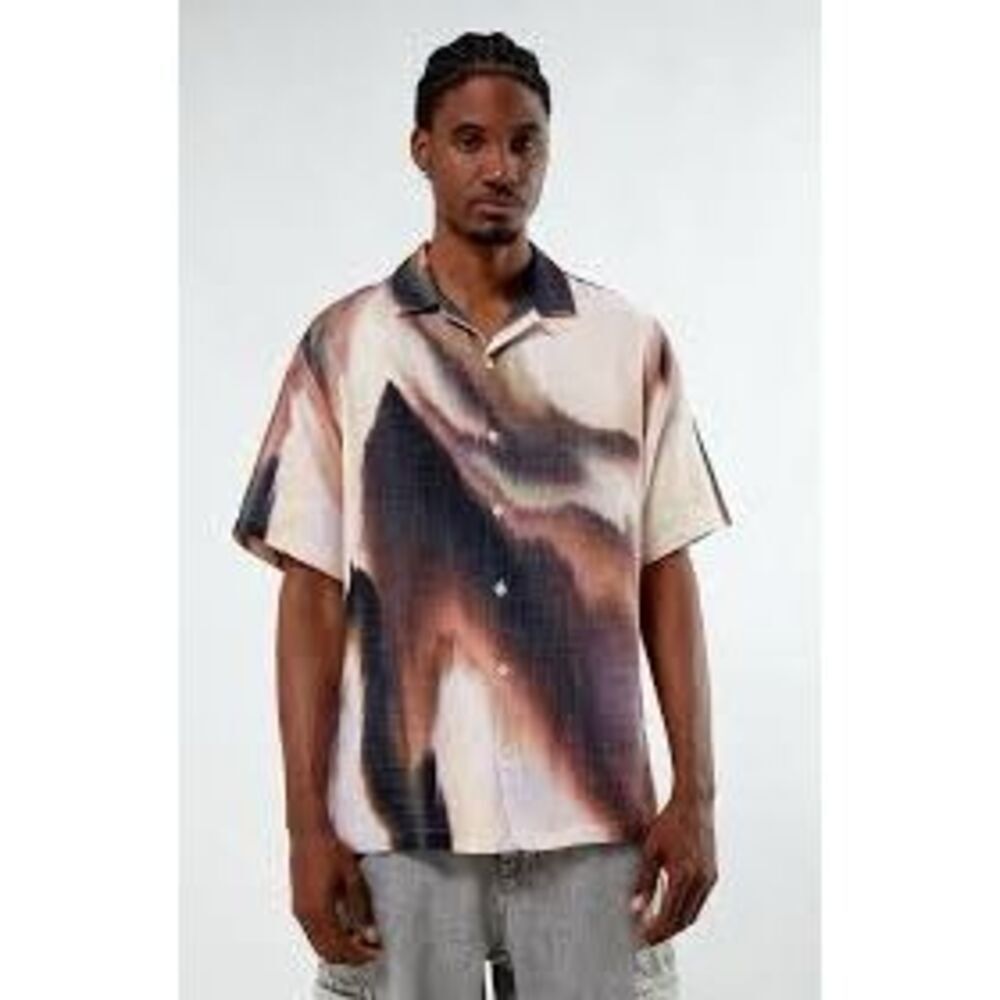 PACSUN Abstract Swirl Woven Camp Shirt *NWOT*